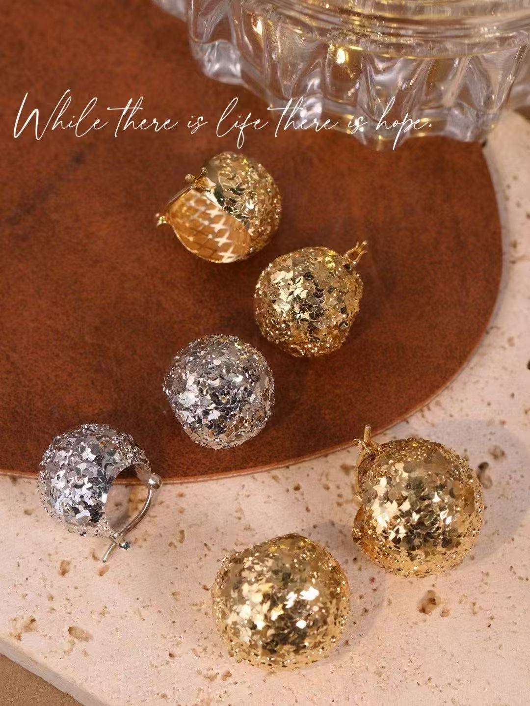 Gold Club Ball Earrings