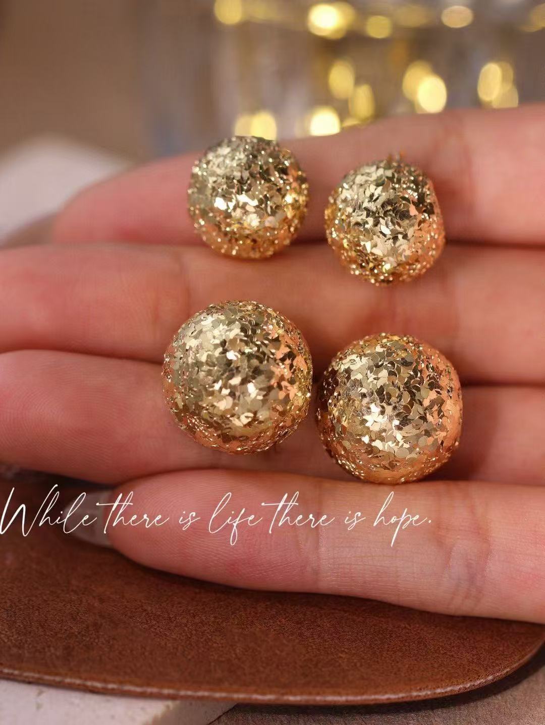 Gold Club Ball Earrings