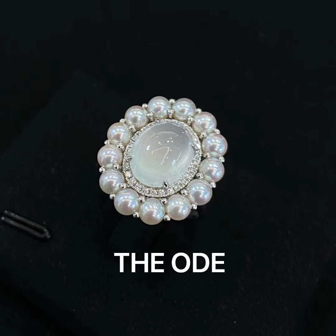 White Moon Pearl Ring