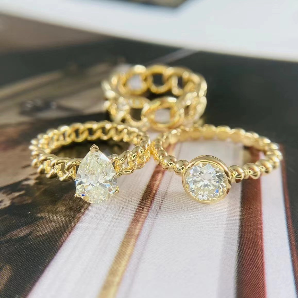 Gold Mahua beaded ring