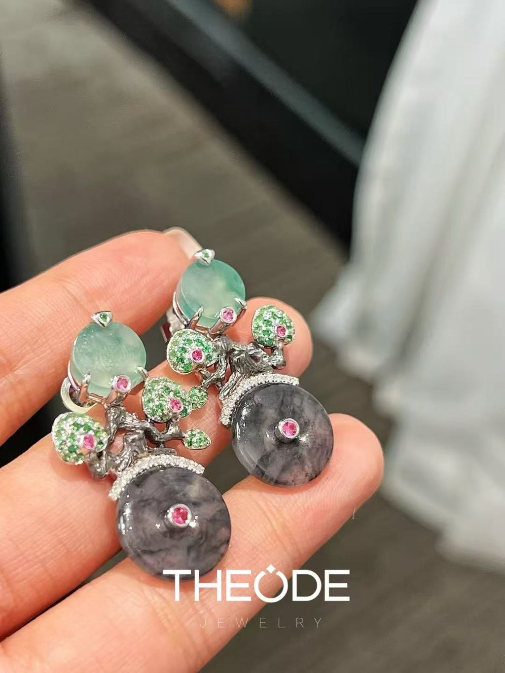 friends of winter earrings (pine tree & plum blossom) earrings